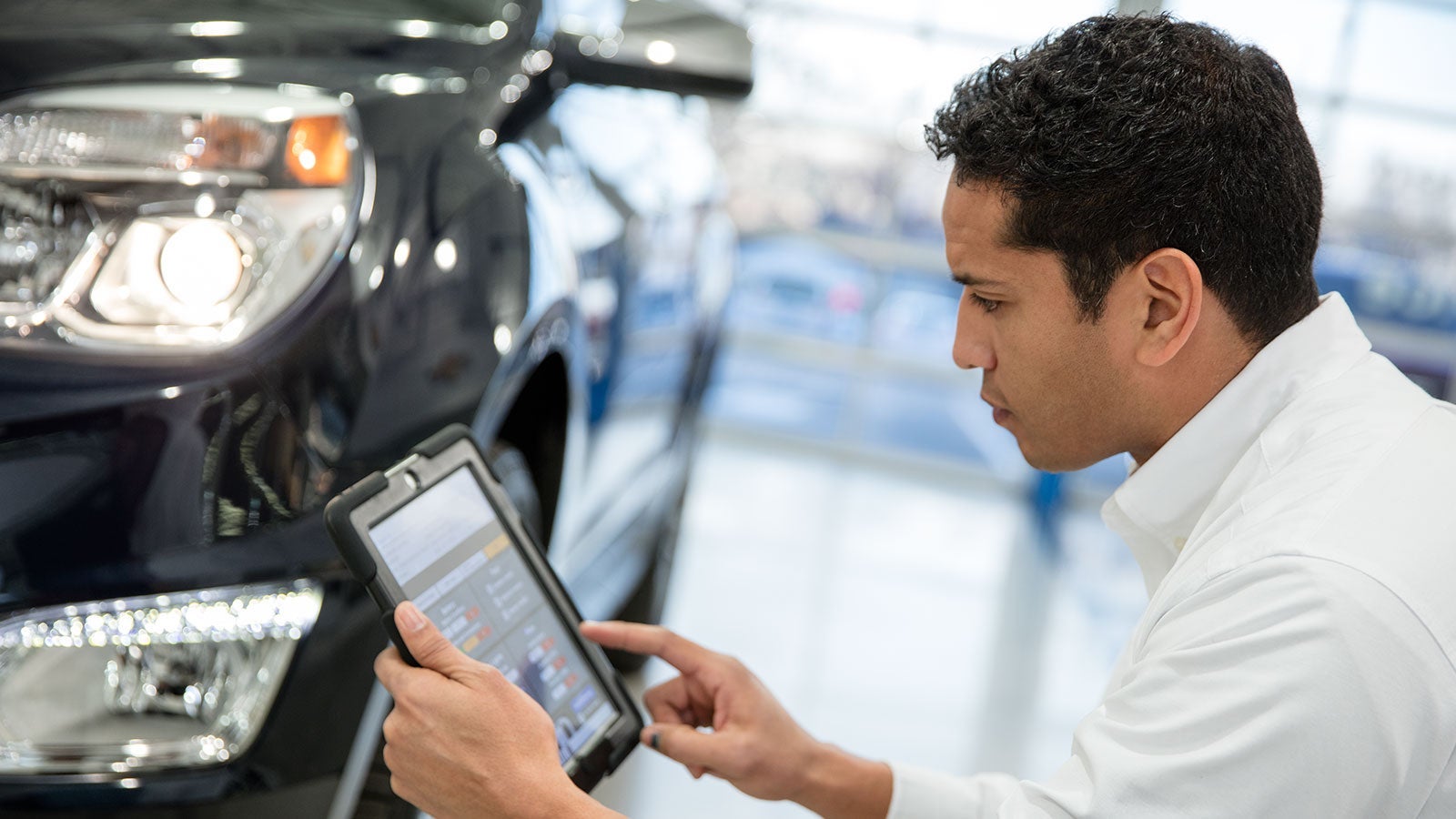 Maintenance Being Done on an EV Vehicle